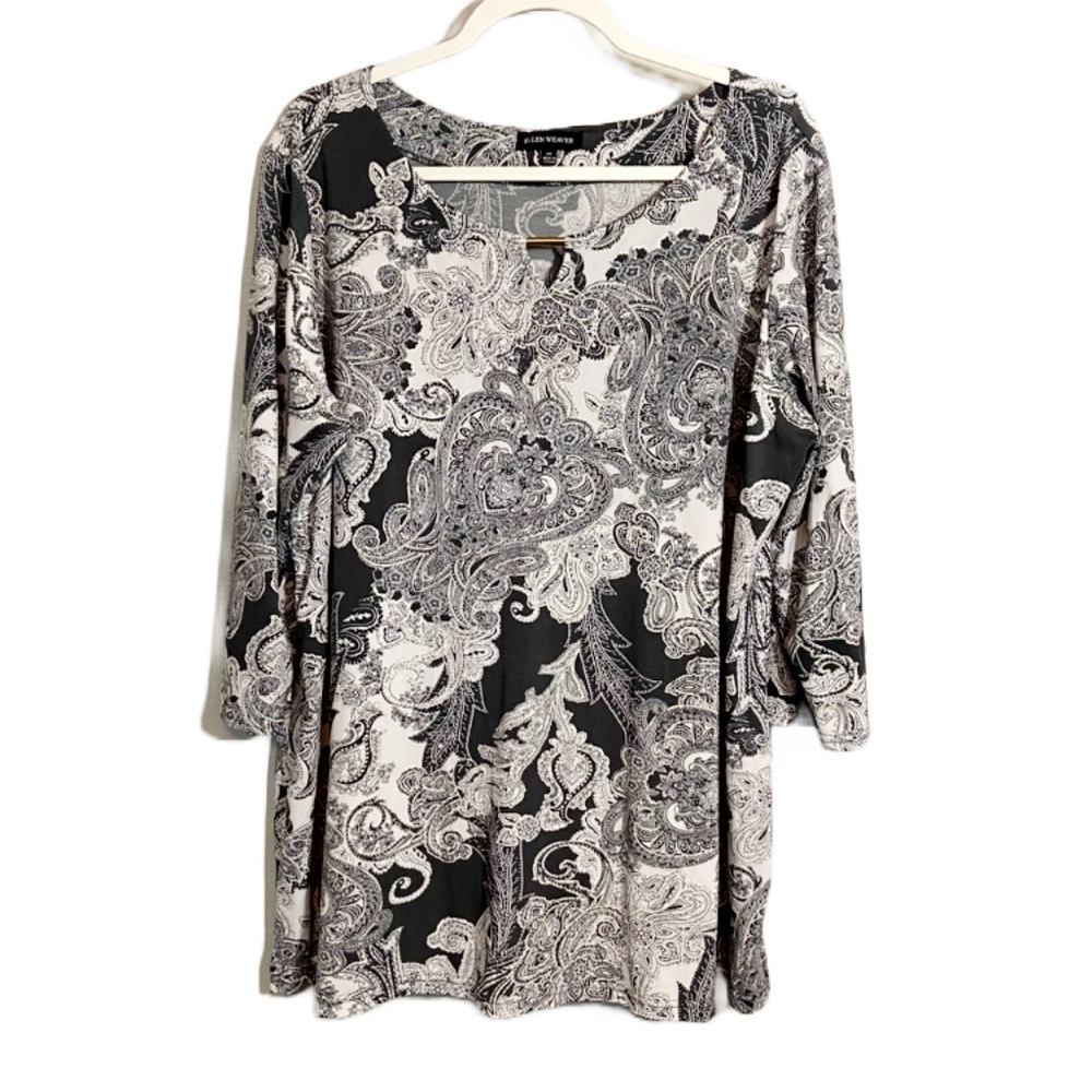 Ellen Weaver Paisley Blouse-2X.  B39